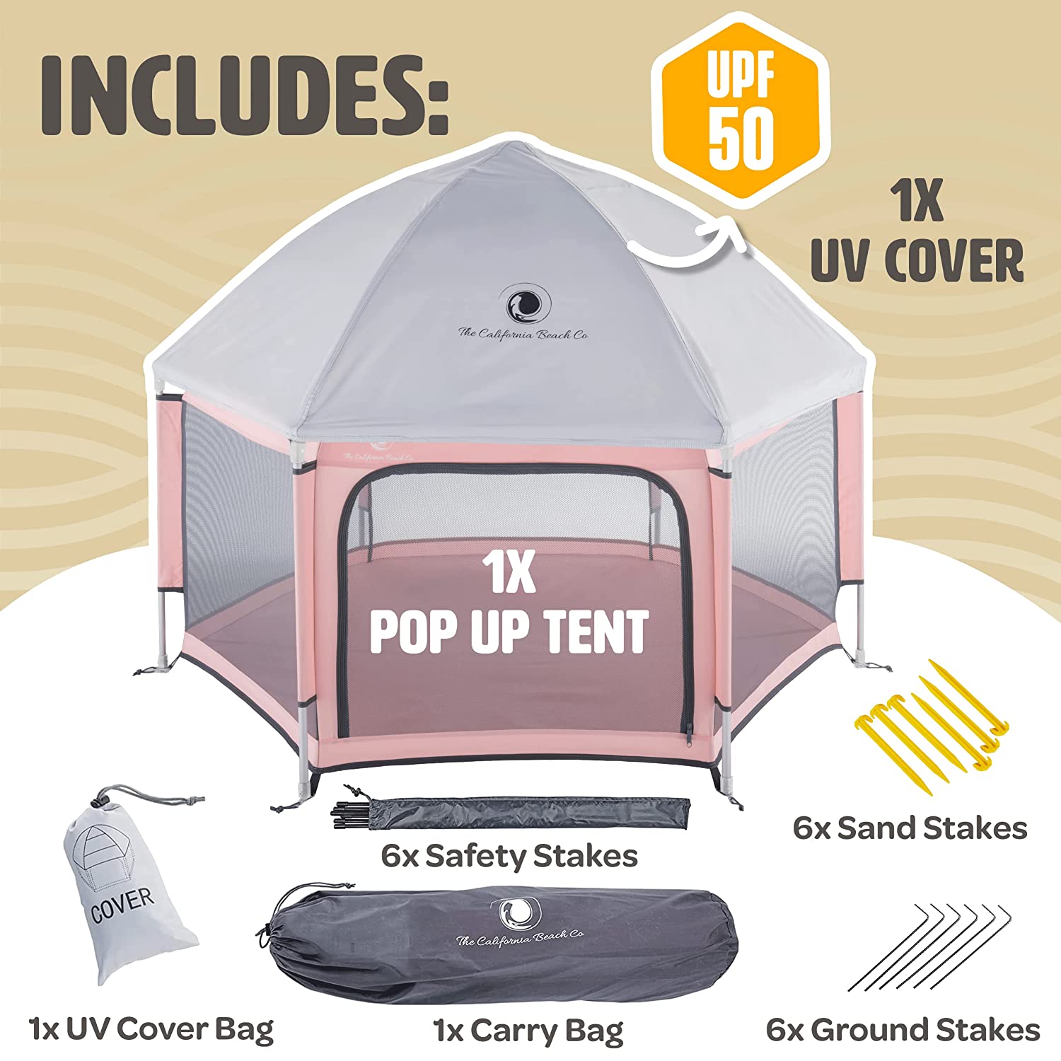 POP ‘N GO Premium Indoor and Outdoor Baby Playpen - Portable. Lightweight. Pop Up Pack and Play Toddler Play Yard w/Canopy and Travel Bag - Pink