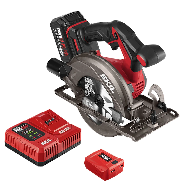SKIL CR541802 PWR Core 12 Brushless 12V Compact 5-1/2 Inch Circular Saw. Includes 4.0Ah Lithium Battery and PWRJump Charger