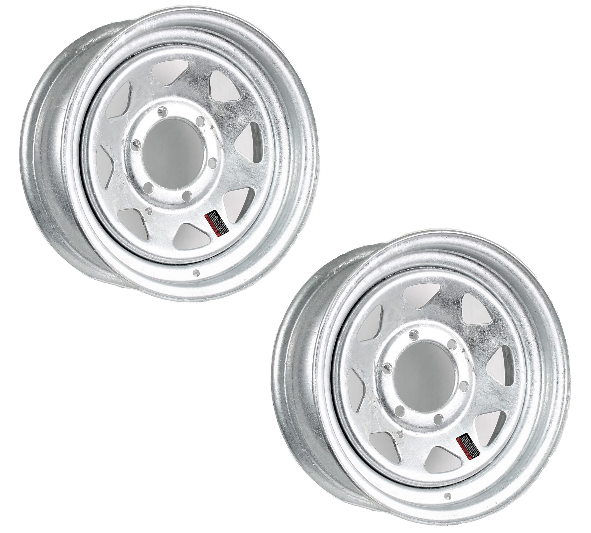 2-Pack eCustomrim Trailer Rims Wheels 15 in. 15X6 6 Lug Galvanized Spoke