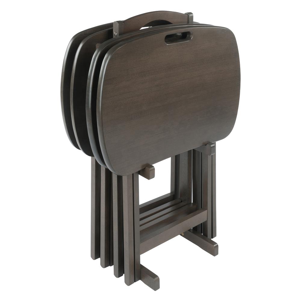 Winsome Wood Lucca 5-Pc Snack Table Set. Oyster Gray Finish