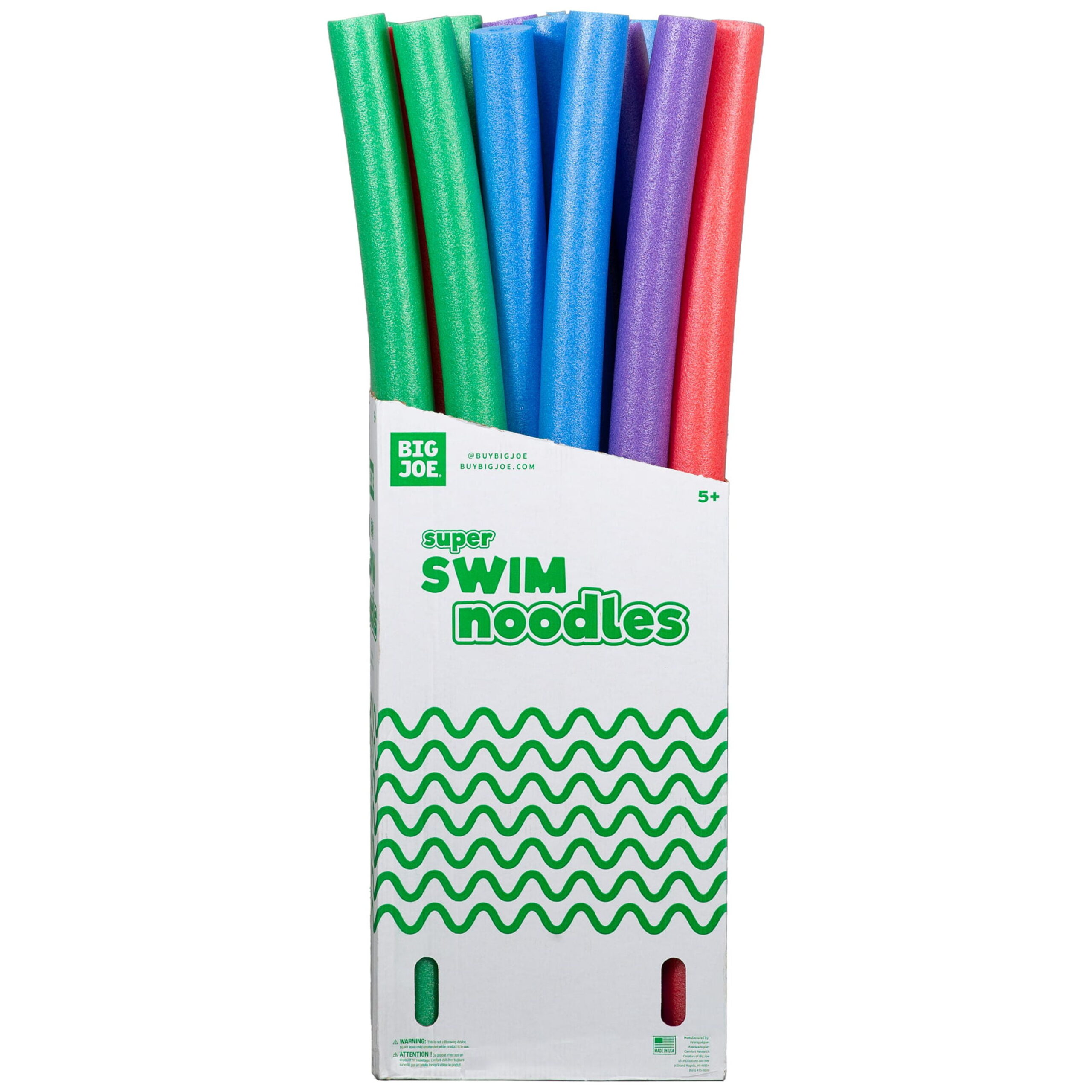 Big Joe Super Swim Noodle 18 Pack Pool Noodles. Red. Blue. Green. Purple. Yellow Foam. 4.5 Feet