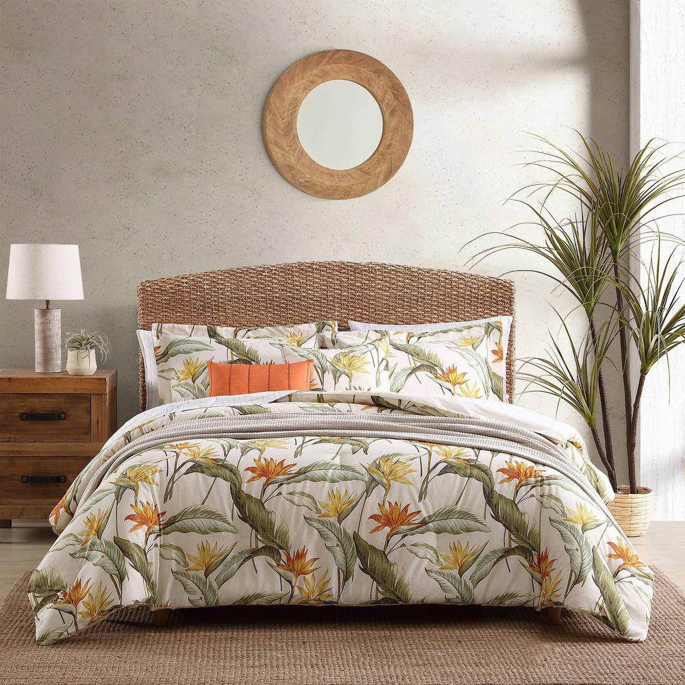Tommy Bahama  Birds Of Paradise 5-Piece Beige Cotton King Bonus Comforter Set