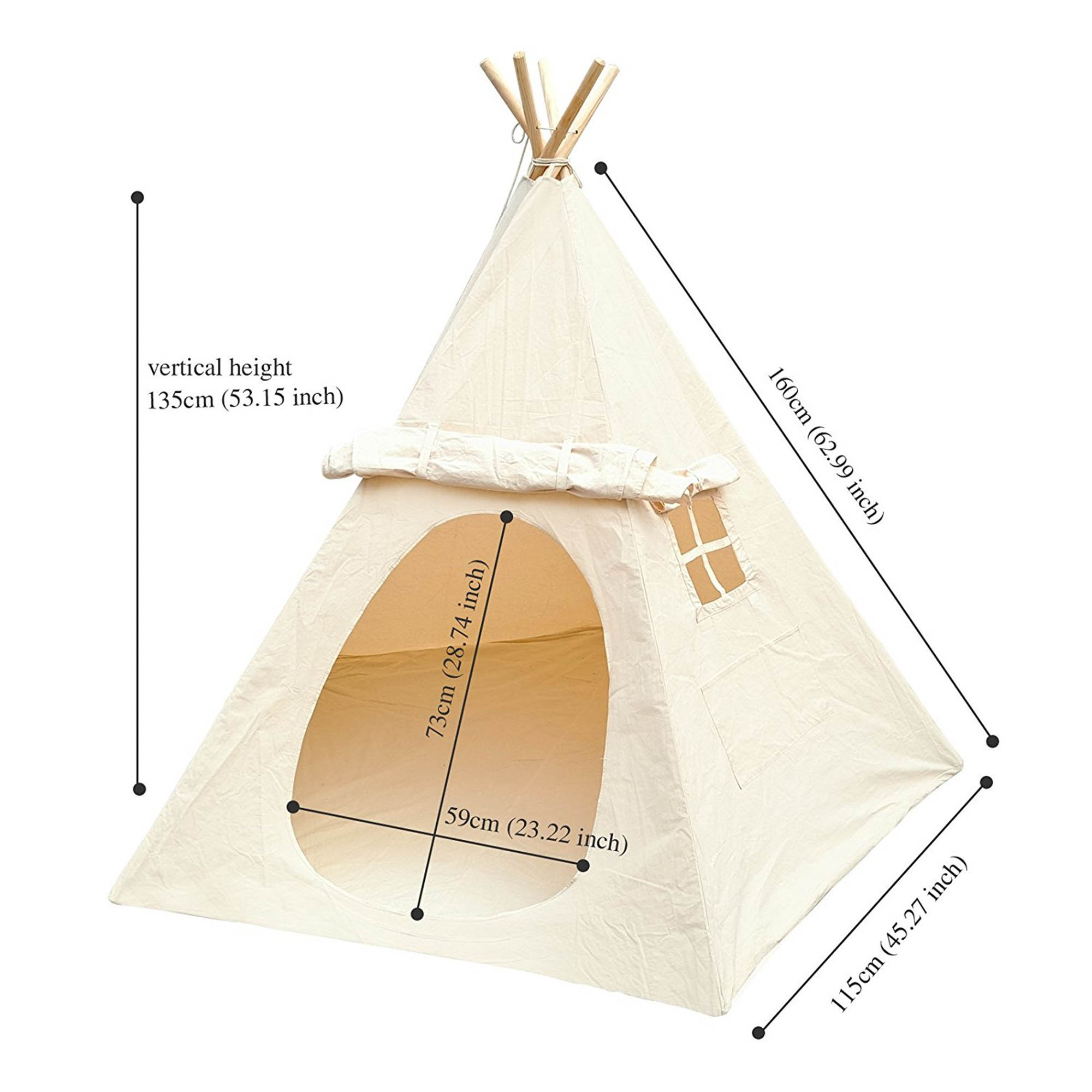 Lavievert Children Playhouse Canvas Teepee Kids Play House