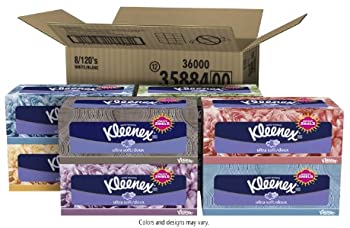 Kleenex Ultra Soft Tissues. White. 120ct. Pack of 8