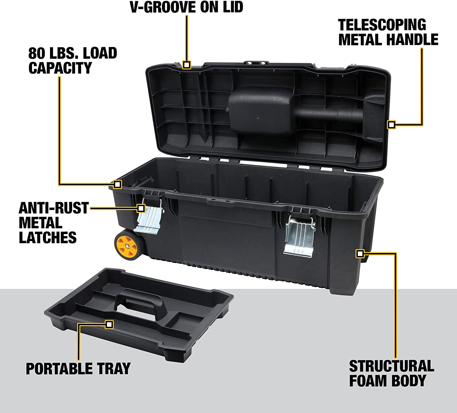 DEWALT Tool Box On Wheels. 28-Inch (DWST28100)