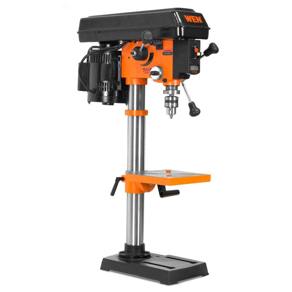 WEN 4212T 5-Amp 10 in. Variable Speed Cast Iron Benchtop Drill Press with Laser and 1/2 in. Chuck Capacity