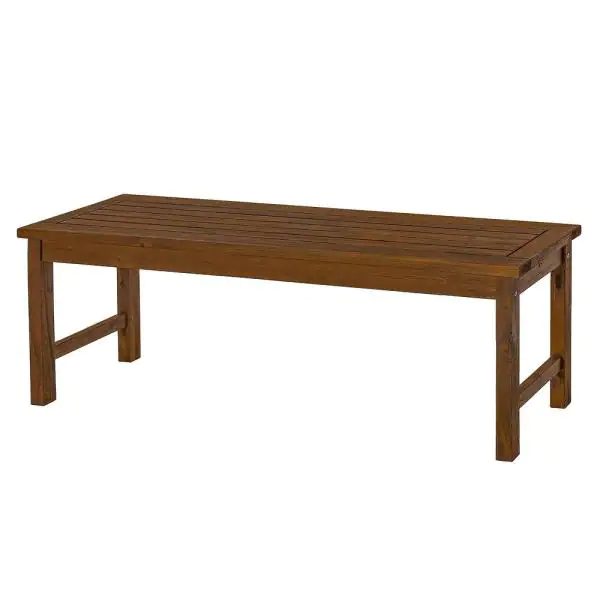 Walker Edison Furniture Company Boardwalk Dark Brown Acacia Wood Outdoor Bench