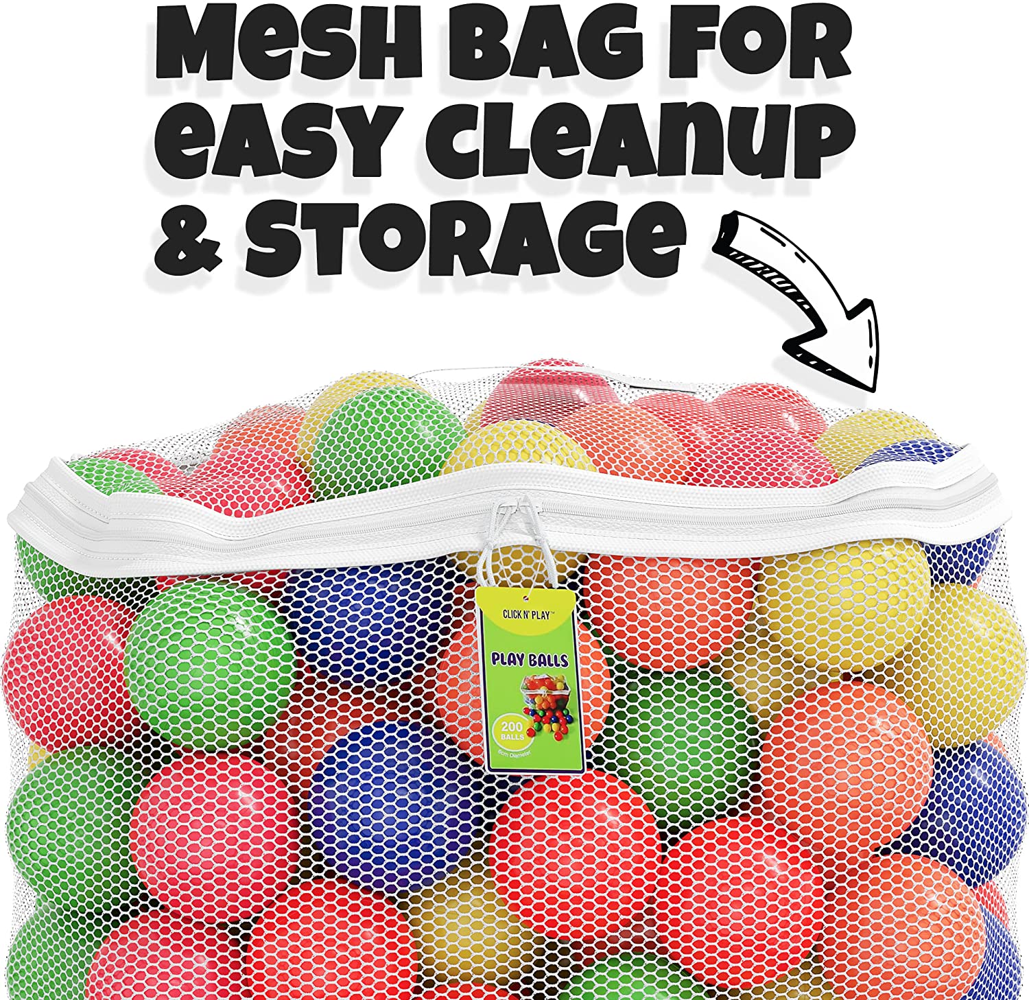 Click N- Play Ball Pit Balls for Kids. Plastic Refill Balls. 200 Pack