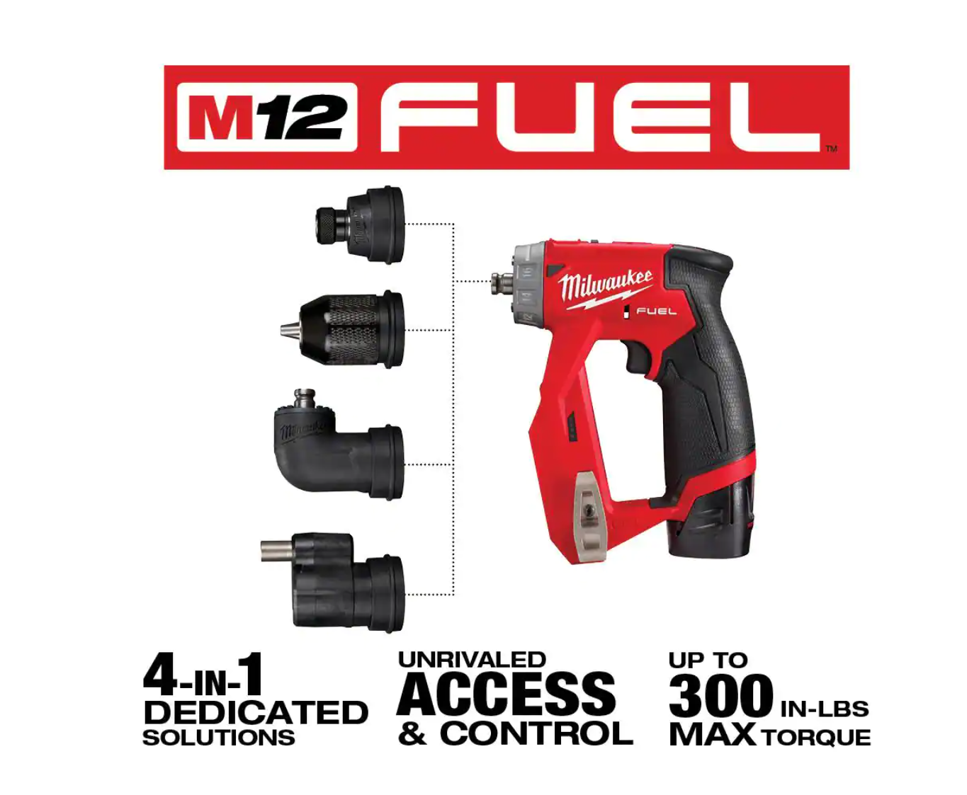 Milwaukee 2505-22-2426-20 M12 FUEL 12V Lithium-Ion Brushless Cordless 4-in-1 Installation 3/8 in. Drill Driver Kit with M12 Multi-Tool