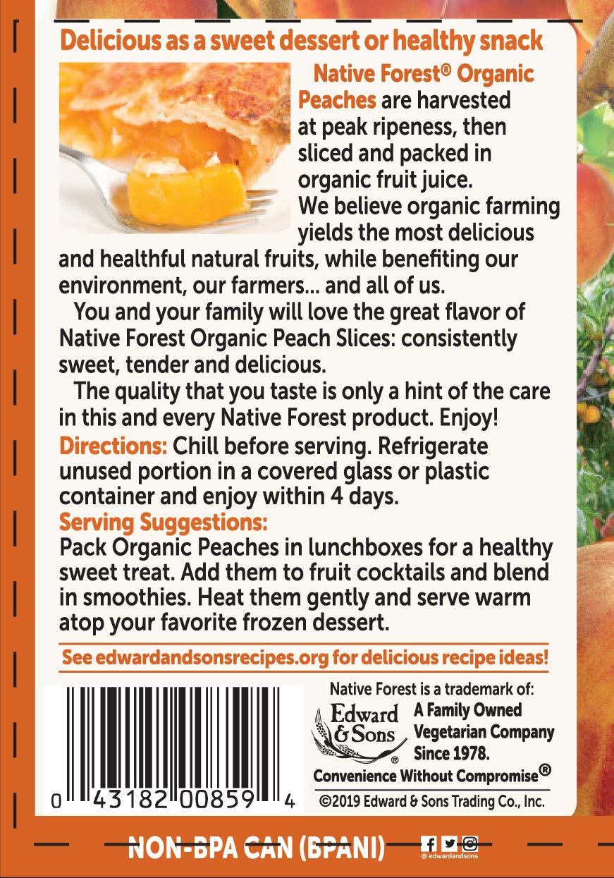 Native Forest Organic Sliced Peaches. 15 Ounce Cans (Pack of 6)