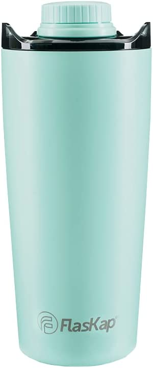 FlasKap VOLST 22 Insulated Tumbler with Standard Lid | Double-Wall Vacuum Insulated - Leak-Proof. Cup Holder Friendly. Fits MADIC 6 (22 oz. Seafoam Green)