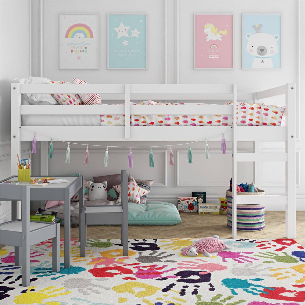 Dorel Living  Anders White Junior Twin Loft Bed