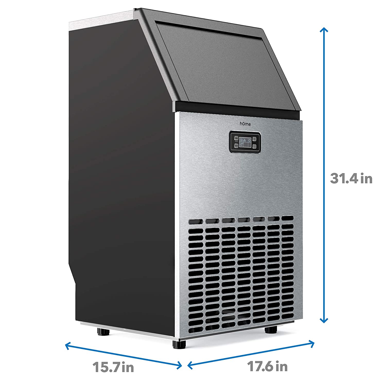 hOmeLabs Freestanding Commercial Ice Maker Machine - Makes 99 Pounds Ice in 24 hrs with 29 Pounds Storage Capacity - Ideal for Restaurants. Bars. Homes and Offices - Includes Scoop and Connection Hose