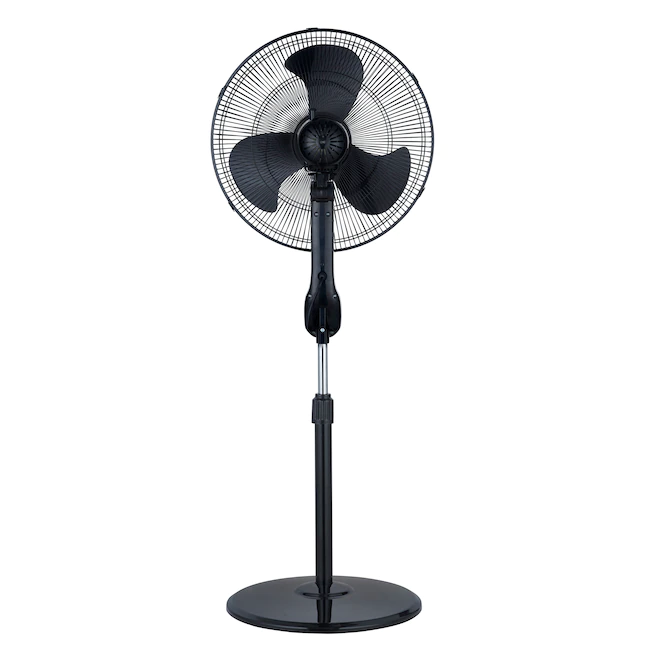 Utilitech  18-in 3-Speed Indoor Black Oscillating Pedestal Fan