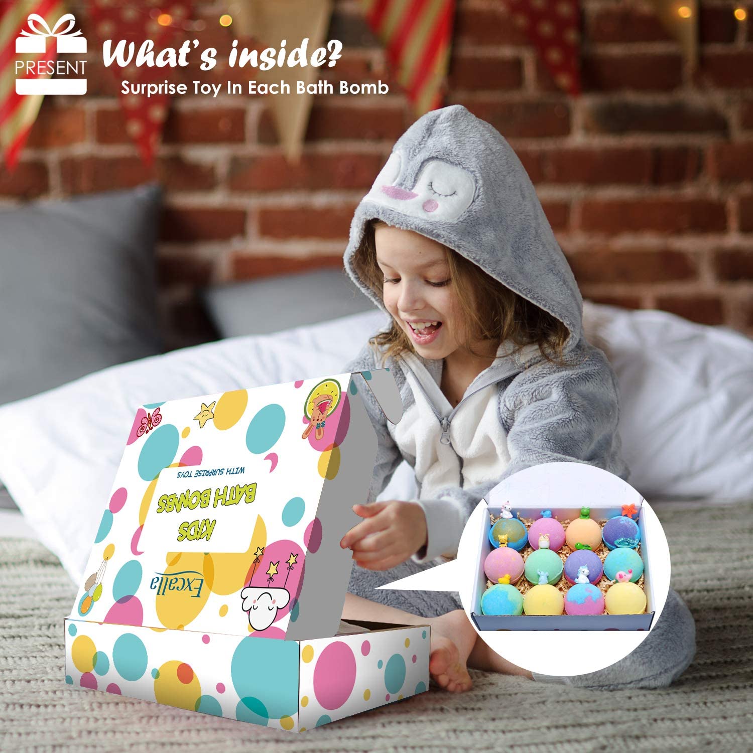 Bath Bombs for Kids with Toys Inside Surprise - 12pack Bubble Bath Fizzies