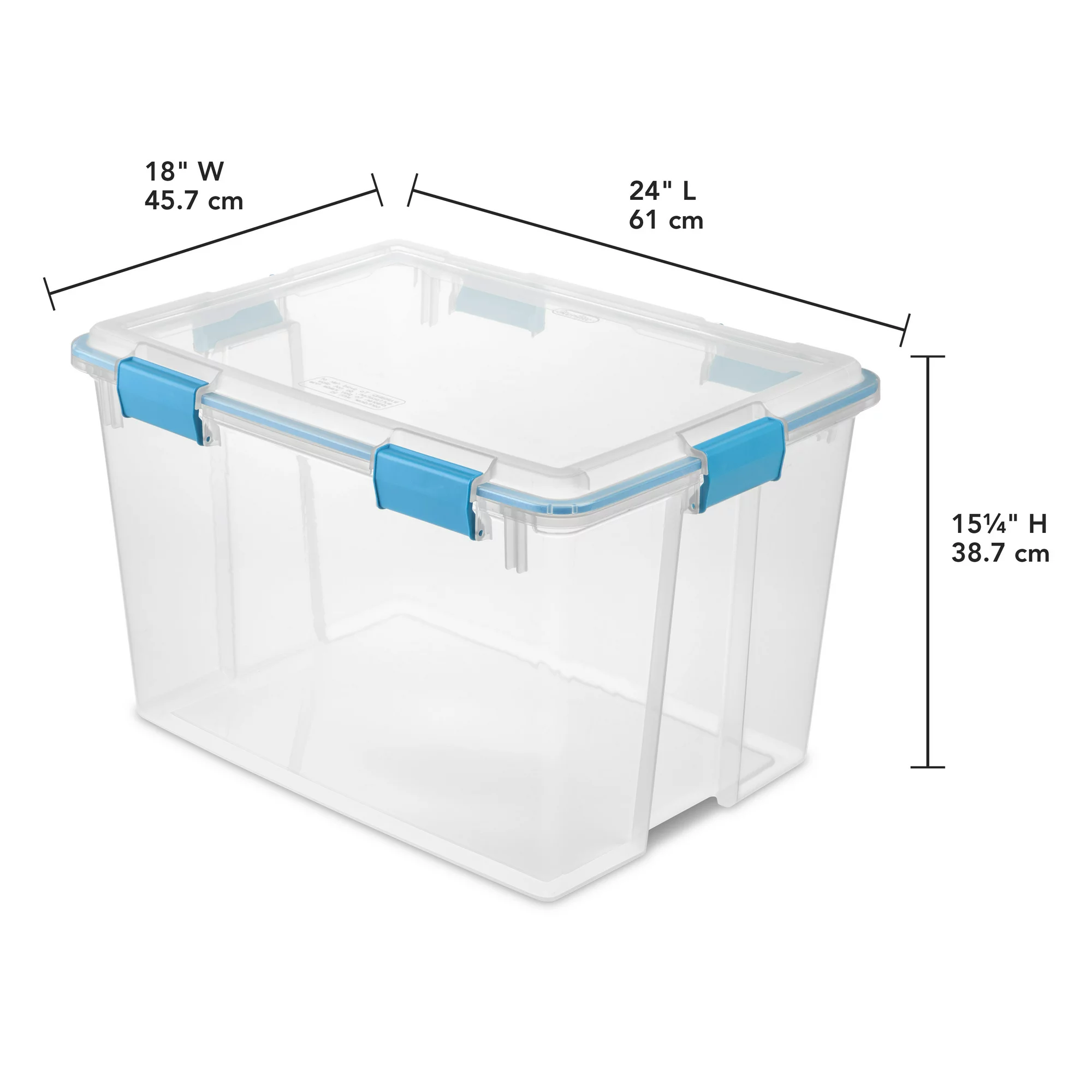 Sterilite 80 Qt. Gasket Box Plastic. Blue Aquarium. Set of 4