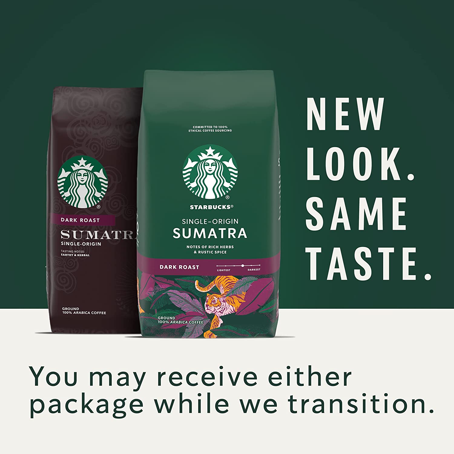 Starbucks Ground Coffee Dark Roast Coffee Sumatra 100% Arabica 6 bags (12 oz each)