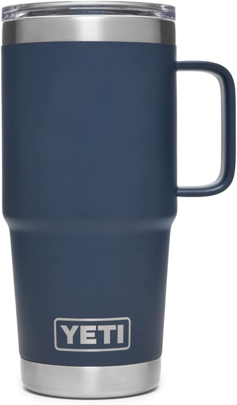 YETI Rambler 20 oz Travel Mug. Stainless Steel. Vacuum Insulated with Stronghold Lid. Navy