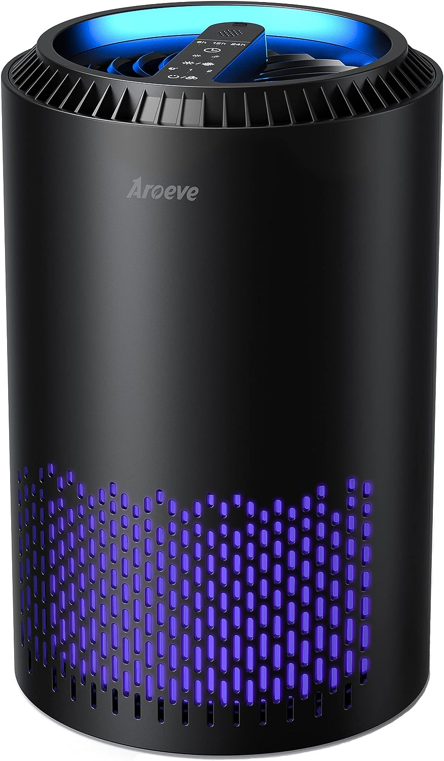 AROEVE Air Purifiers for Home. HEPA Air Purifiers Air Cleaner For Smoke Pollen Dander Hair Smell Portable Air Purifier with Sleep Mode Speed Control For Bedroom Office Living Room. MK01- Black