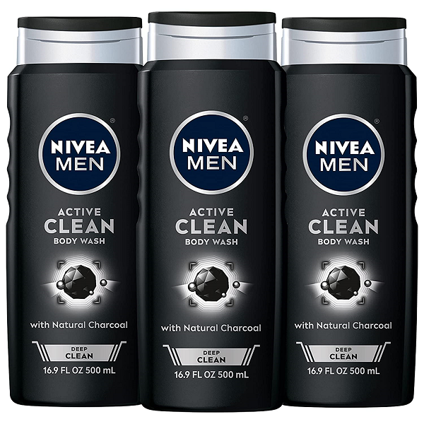 NIVEA MEN DEEP Active Clean Charcoal Body Wash. Cleansing Body Wash Natural