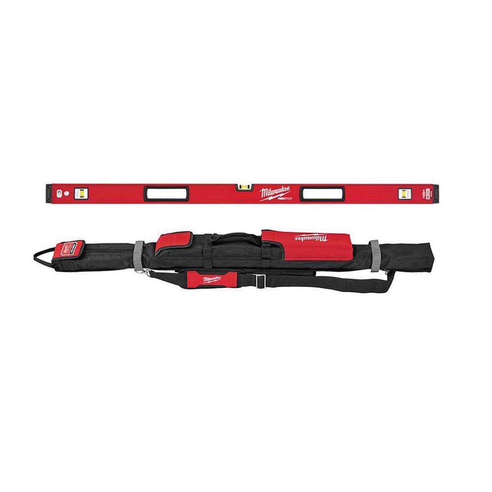 Milwaukee MLBXM48-MLSB48 48 in. REDSTICK Magnetic Box Level with 48 in. Soft Side Level Tool Bag (2-Piece)