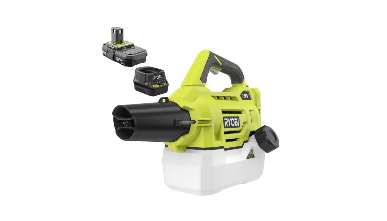 RYOBI P2850 ONE+ 18V Cordless Battery Fogger/Mister with 2.0 Ah Battery and Charger