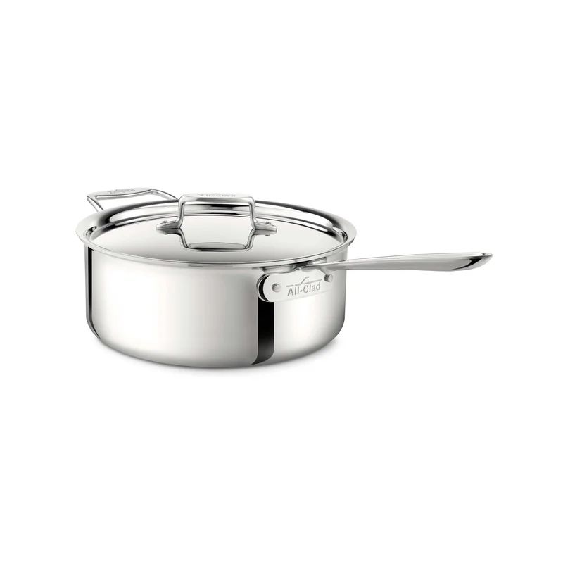 All-Clad 4206 Stainless Steel Tri-Ply Bonded Dishwasher Safe Deep Saute Pan with Lid / Cookware. 6-Quart. Silver