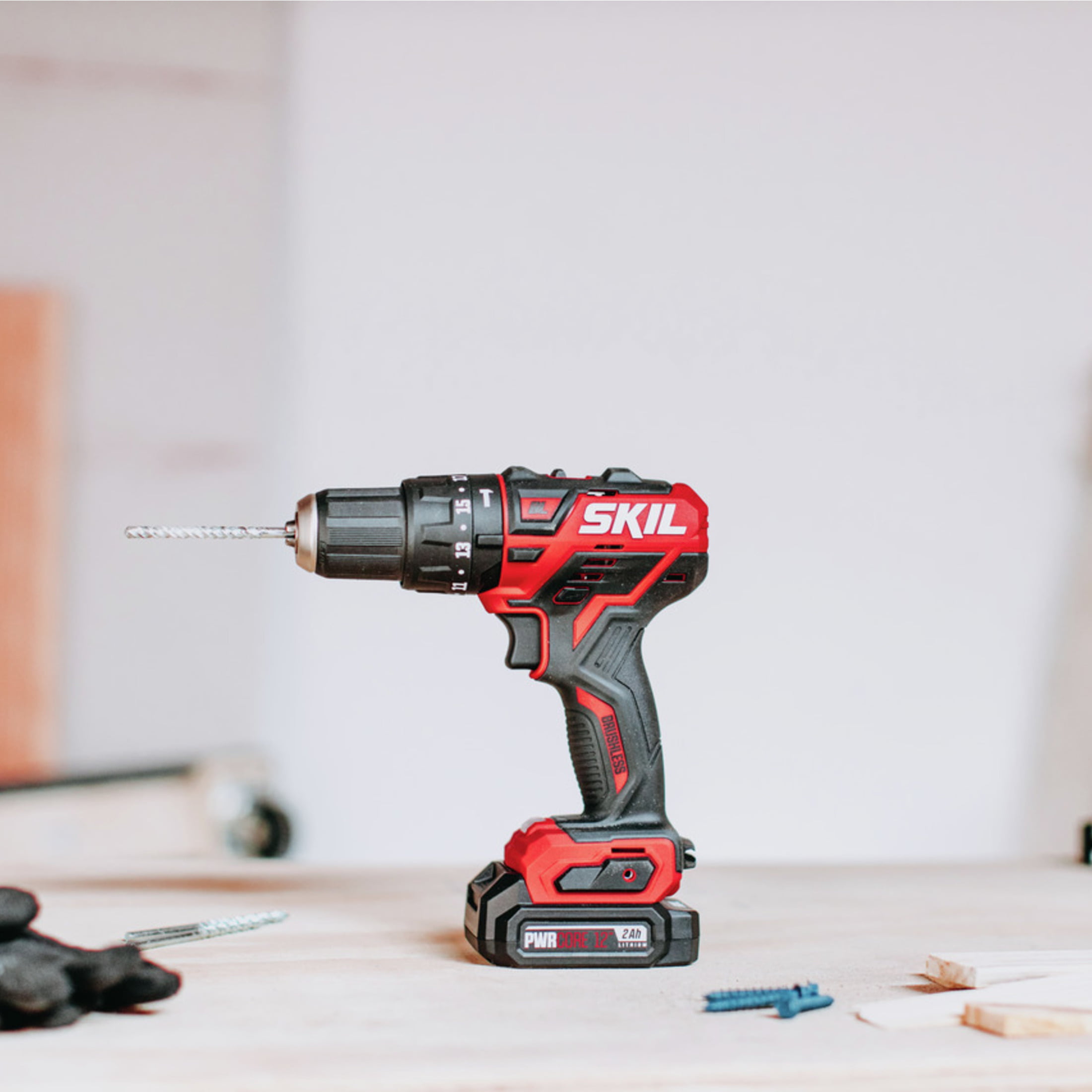 SKIL PWR Core 12™ Brushless 12-Volt 1/2” Hammer Drill with 2.0Ah PWR ASSIST™ Battery and PWR JUMP™ Charger