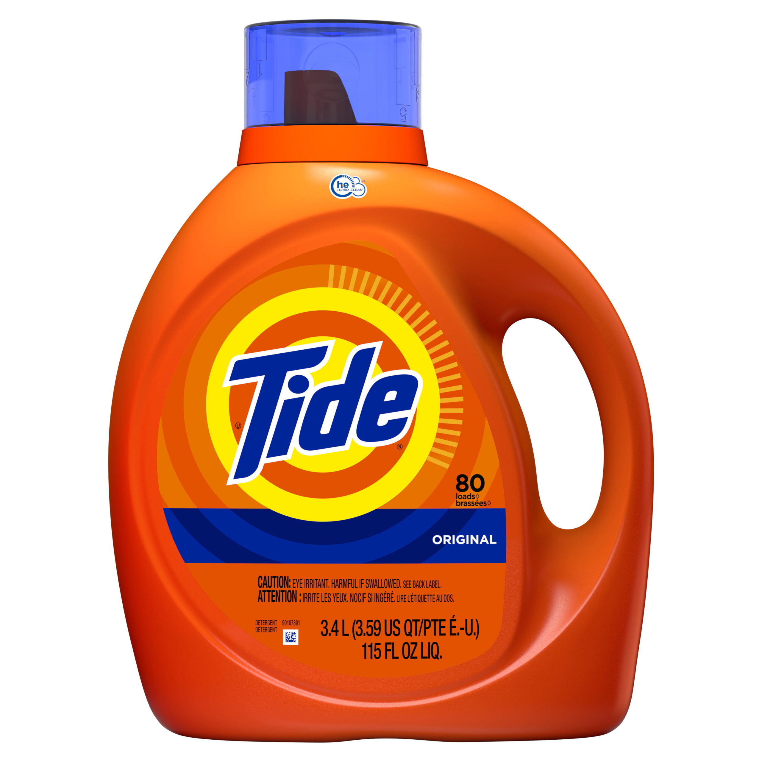 Tide Liquid Laundry Detergent. Original. 80 loads. 115 fl oz. HE Compatible