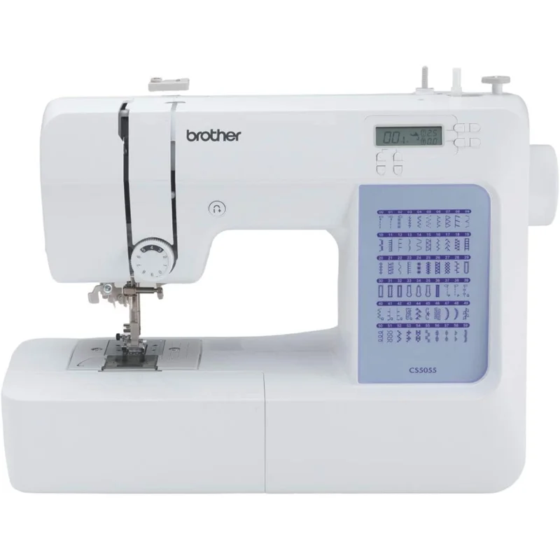 Brother CS5055 Computerized Sewing Machine. 60 Built-in Stitches. LCD Display. 7 Included Feet. White