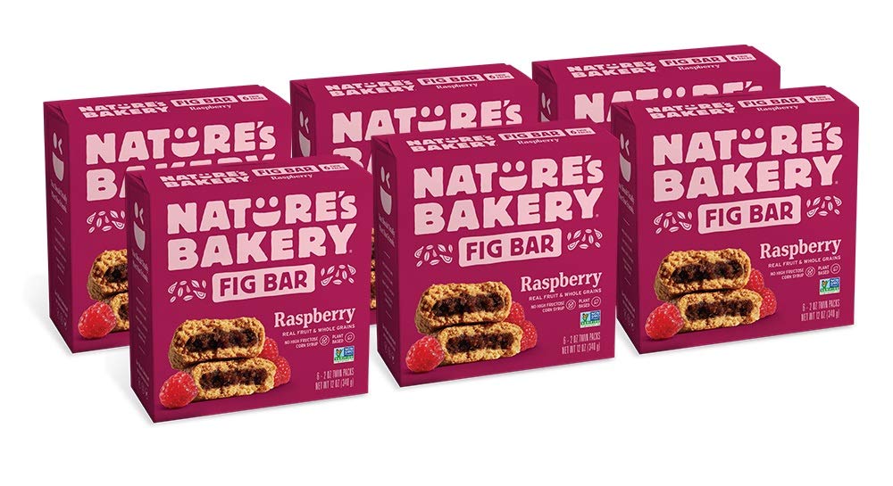 Nature's Bakery Whole Wheat Fig Bars. Raspberry. Real Fruit. Vegan. Non-GMO. Snack bar. 6 boxes with 6 twin packs (36 twin packs)