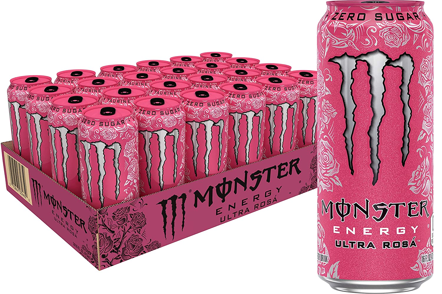 Monster Energy Ultra Rosa. Sugar Free Energy Drink. 16 Ounce (Pack of 24)