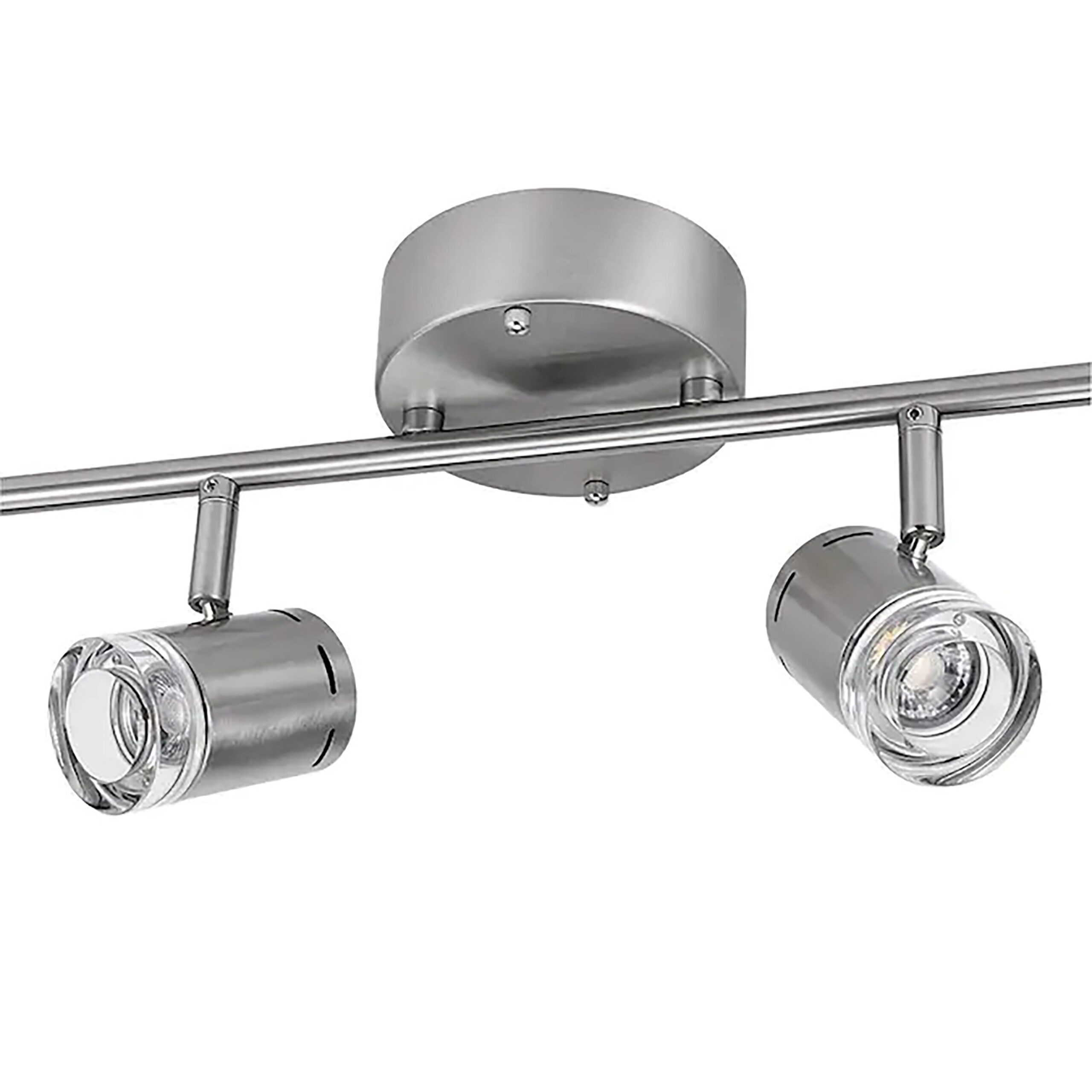 allen + roth 29.6-in 4-Light Brushed Nickel dimmable Integrated Modern/Contemporary Track Bar