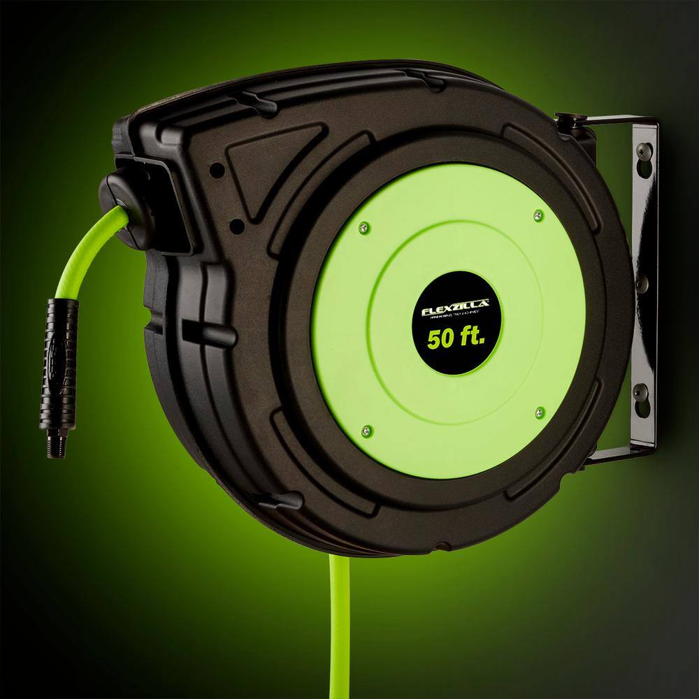 Flexzilla L8250FZ 3/8 in. x 50 ft. Enclosed Retractable Air Hose Reel with 1/4 in. MNPT Fitting