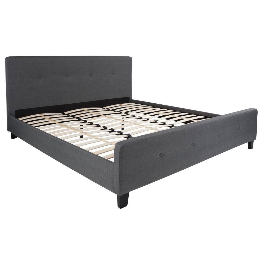 Carnegy Avenue  Dark Grey King Platform Bed