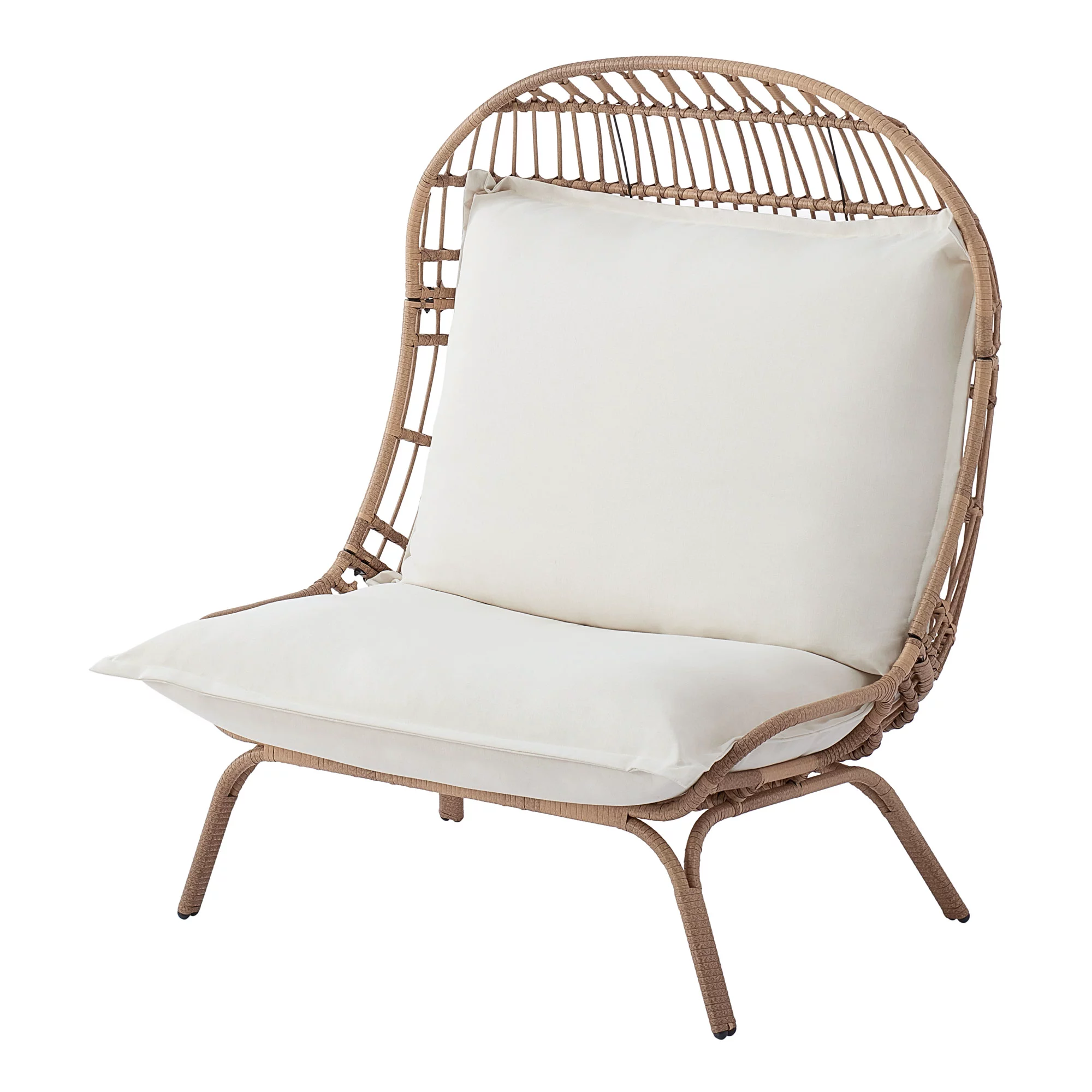 Better Homes & Gardens Willow Sage Steel Wicker Patio Cuddle Chair. Brown