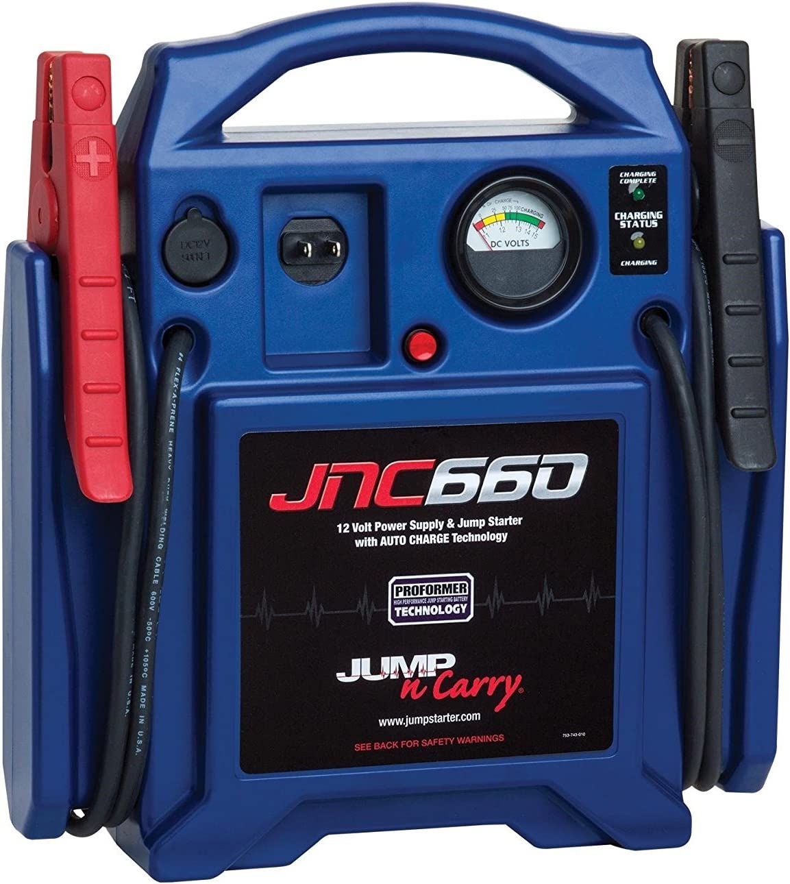 Clore Automotive Jump-N-Carry JNC660 1700 Peak Amp 12 Volt Jump Starter. Blue