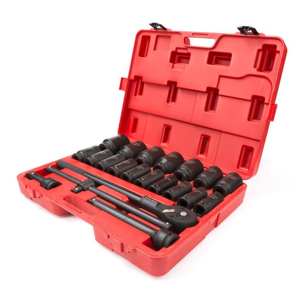 TEKTON 48995 3/4 in. Drive 7/8-2 in. 6-Point Deep Impact Socket Set (22-Piece)