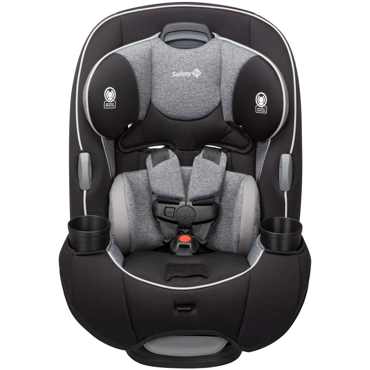 Safety 1st EverFit All-in-One Car Seat. Rear-facing 5-40 pounds. Forward-facing 22-65 pounds. and Belt-positioning booster 40-100 pounds. Eclipse Black