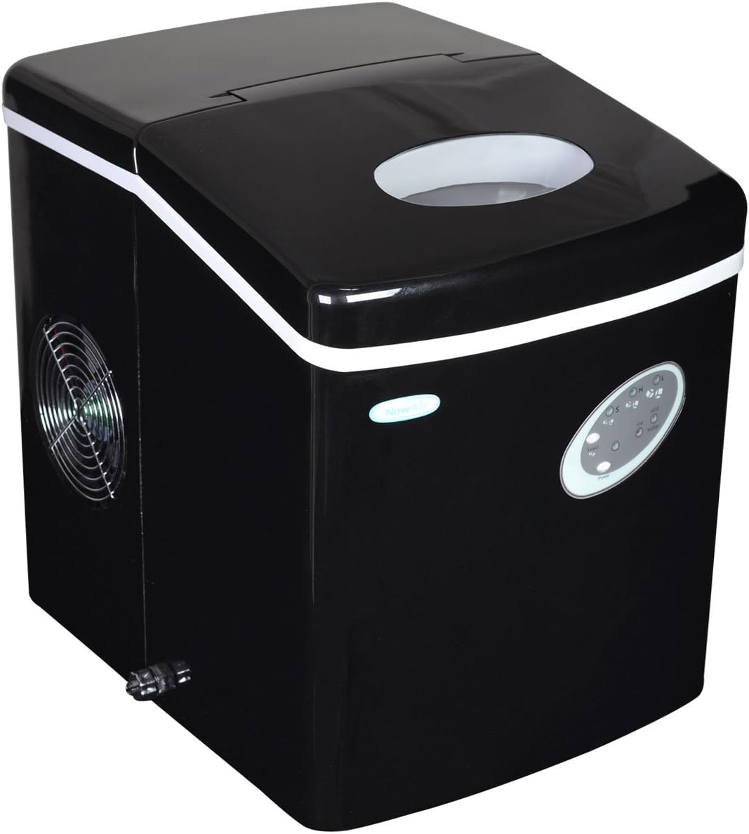 NewAir AI-100BK 28-lb Drop-Down Door Portable/Countertop Bullet Ice Maker (Black)