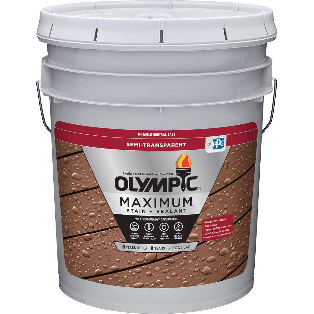 Olympic OLY934-05 Maximum 5 Gal. Espresso Semi-Transparent Exterior Stain and Sealant in One Low VOC