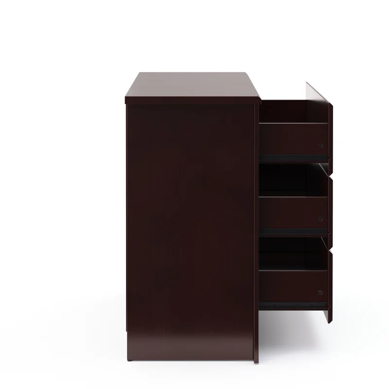 Storkcraft 03663-309 Crescent 3-Drawer Espresso Chest 33.31 in. H x 31.5 in. W x 16.73 in. D