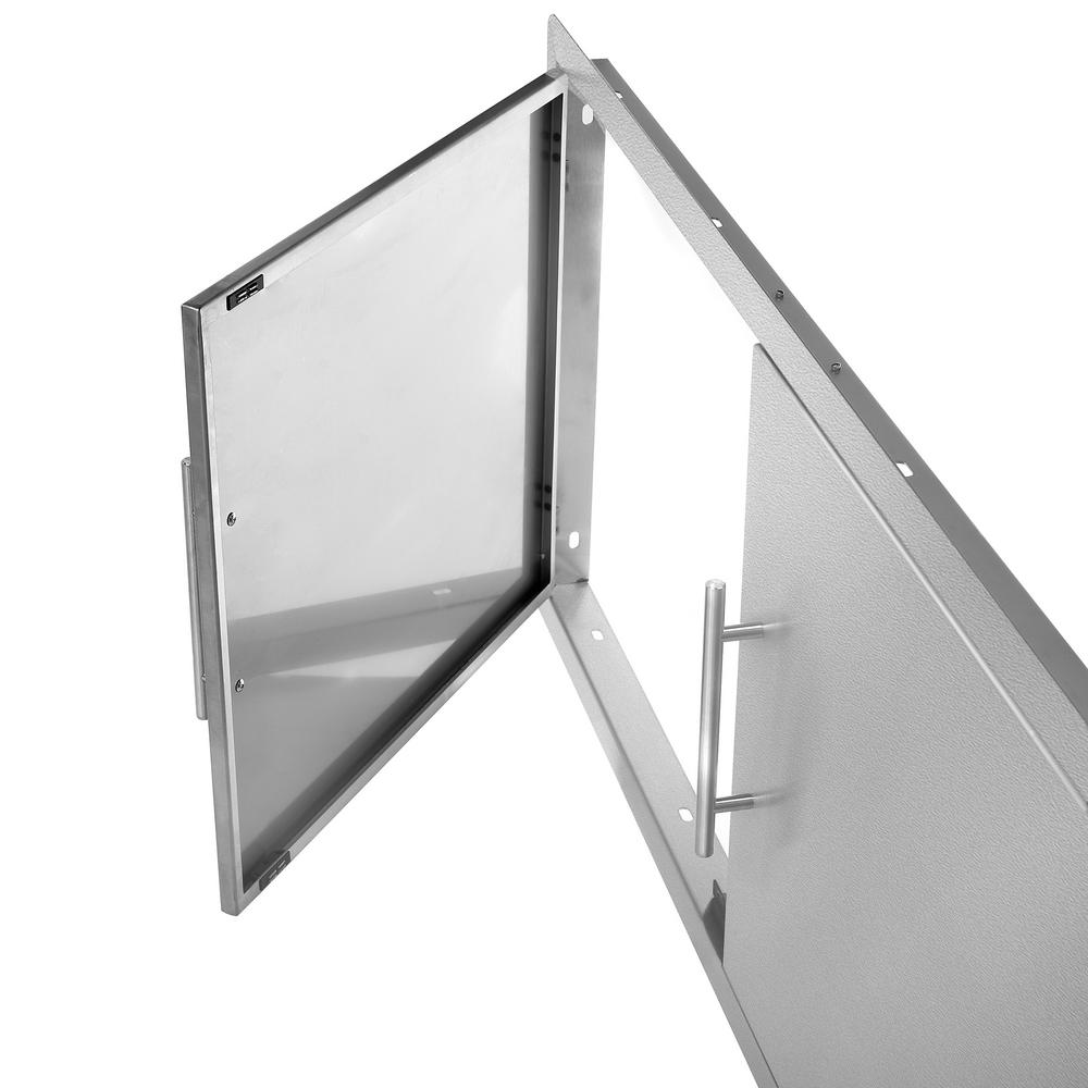 AdirHome BBQ Grill Double Access Door Panel. Stainless Steel. Rust-Resistant. Single Face. 42 Inches