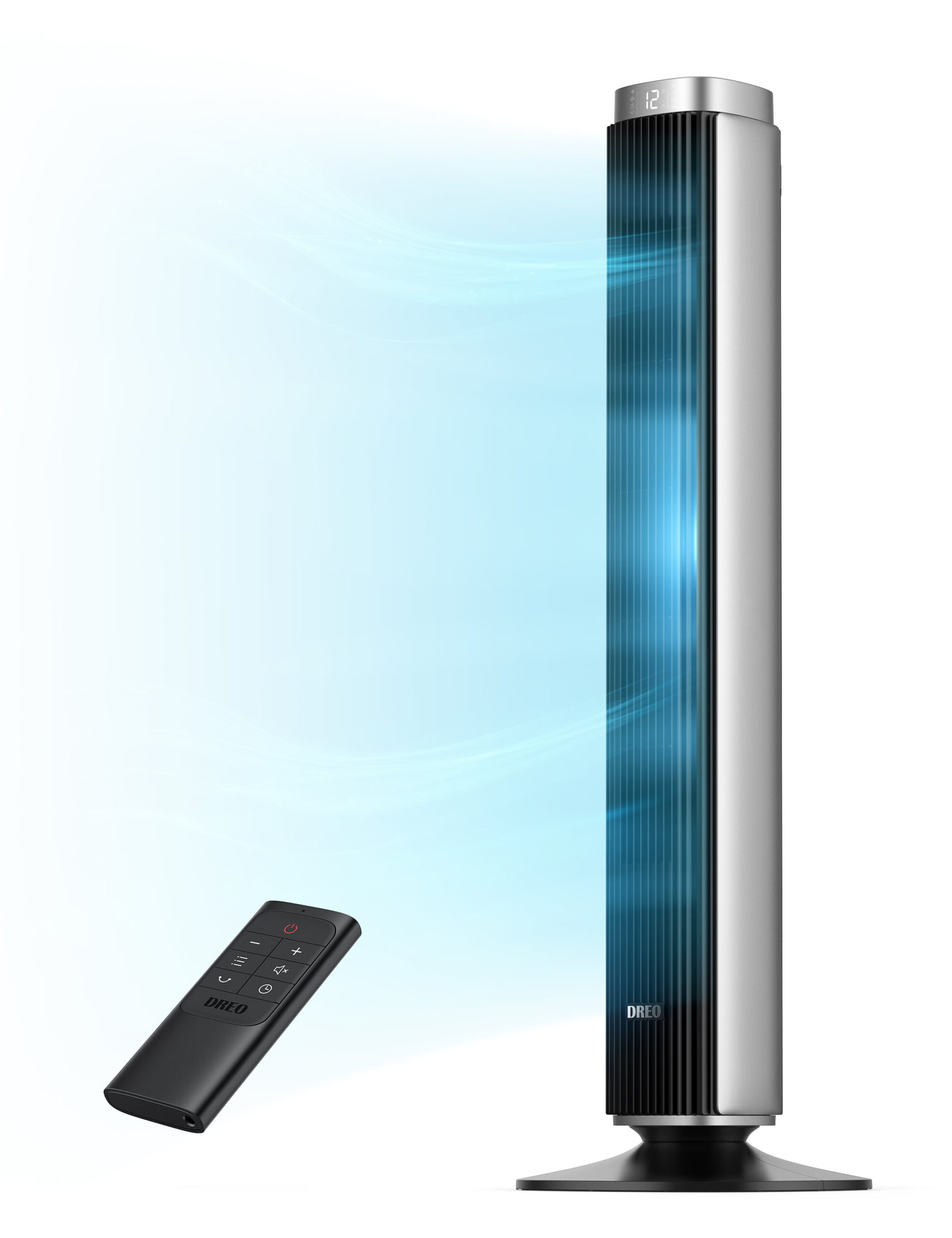 Dreo 42″ Tower Fan for bedroom. 25 DB Quiet DC Bladeless Fans. 90° Oscillating Fan with Remote. LED Display. 12H Timer. 9 Speeds.4 Modes. Standing Floor Fans for Room Home Office. Pilot Pro