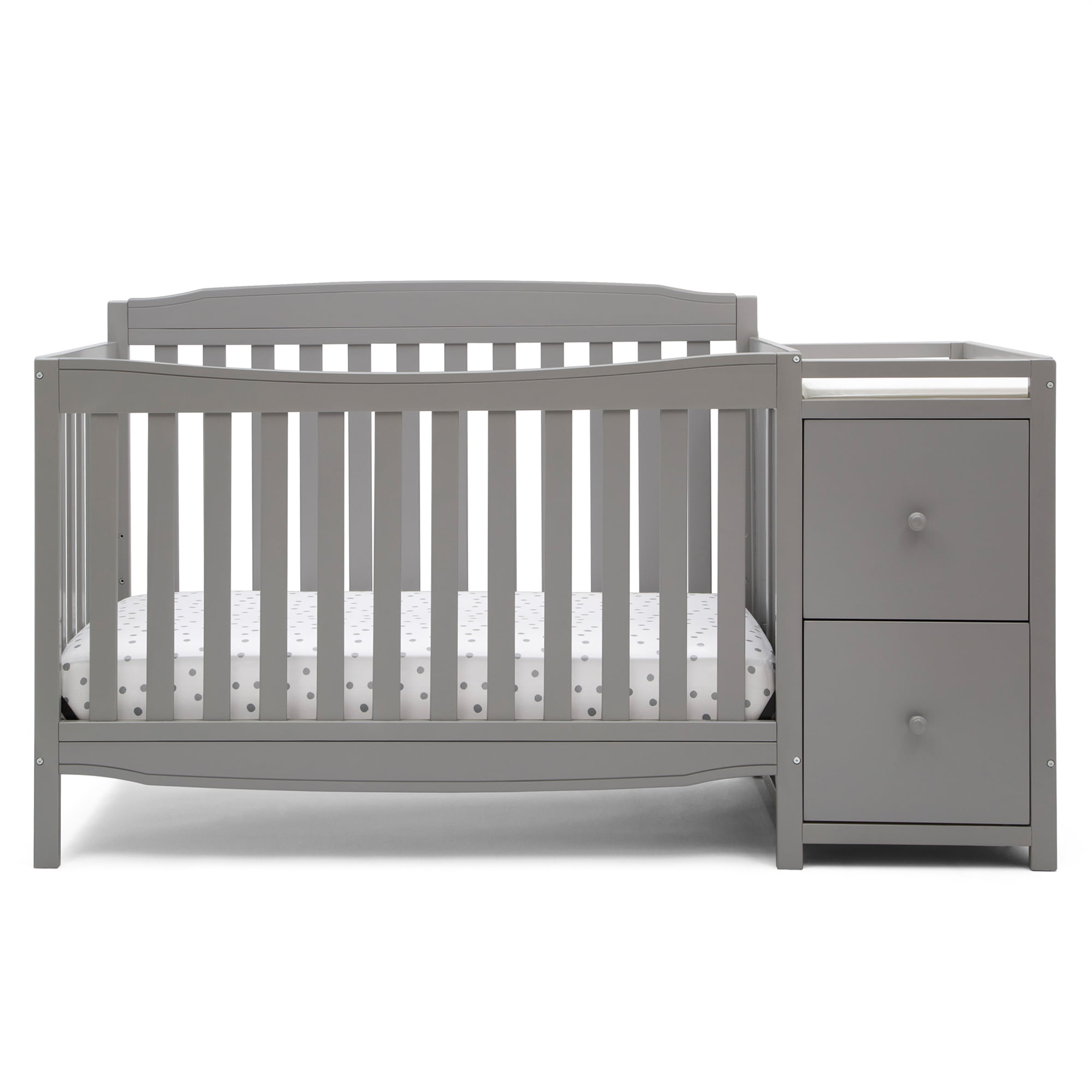 Delta Children Mason 6-in-1 Convertible Crib and Changer. Gray
