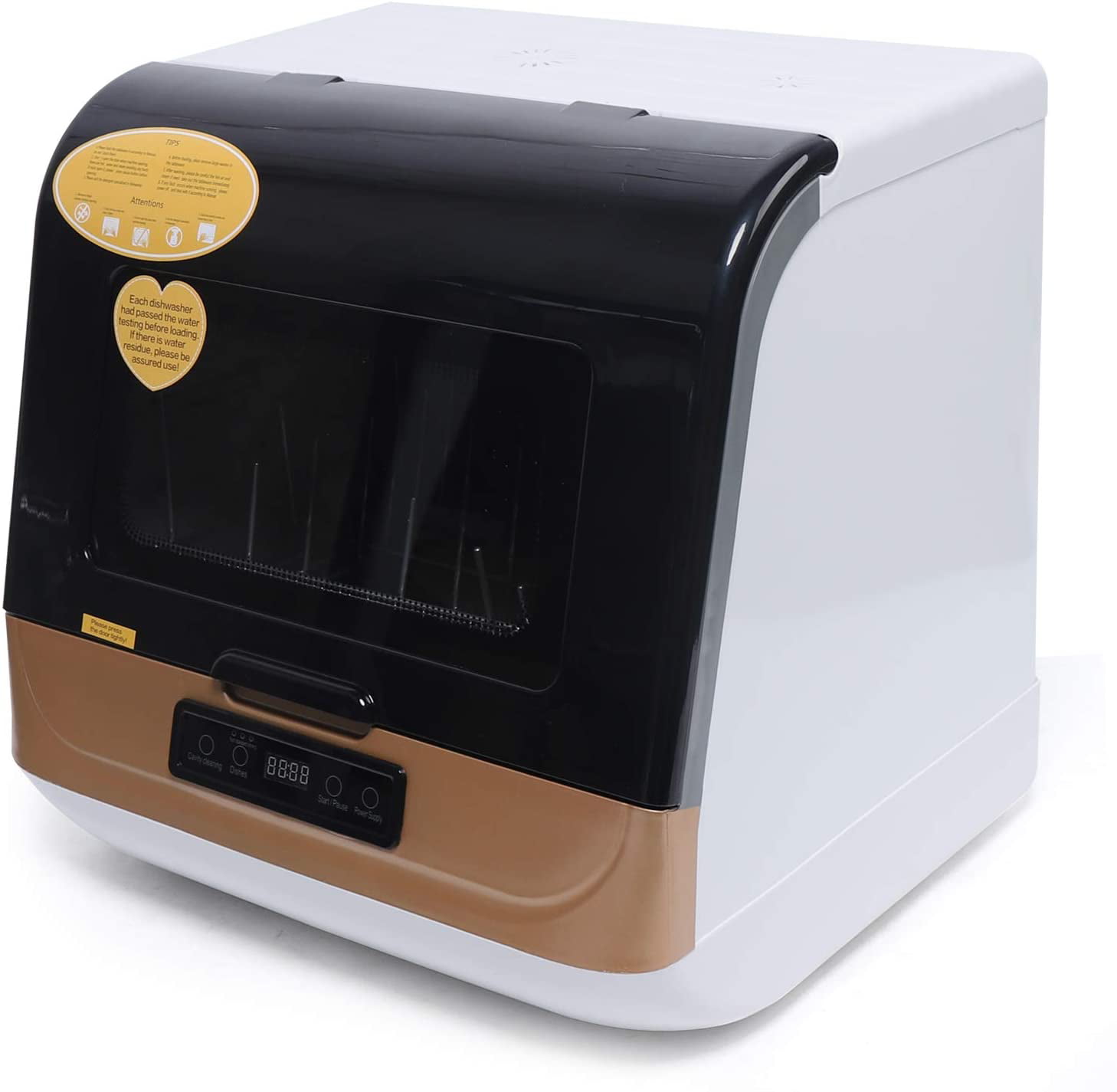 TFCFL Portable Countertop Dishwasher 4 Washing Program Spray Wash with Drying Function