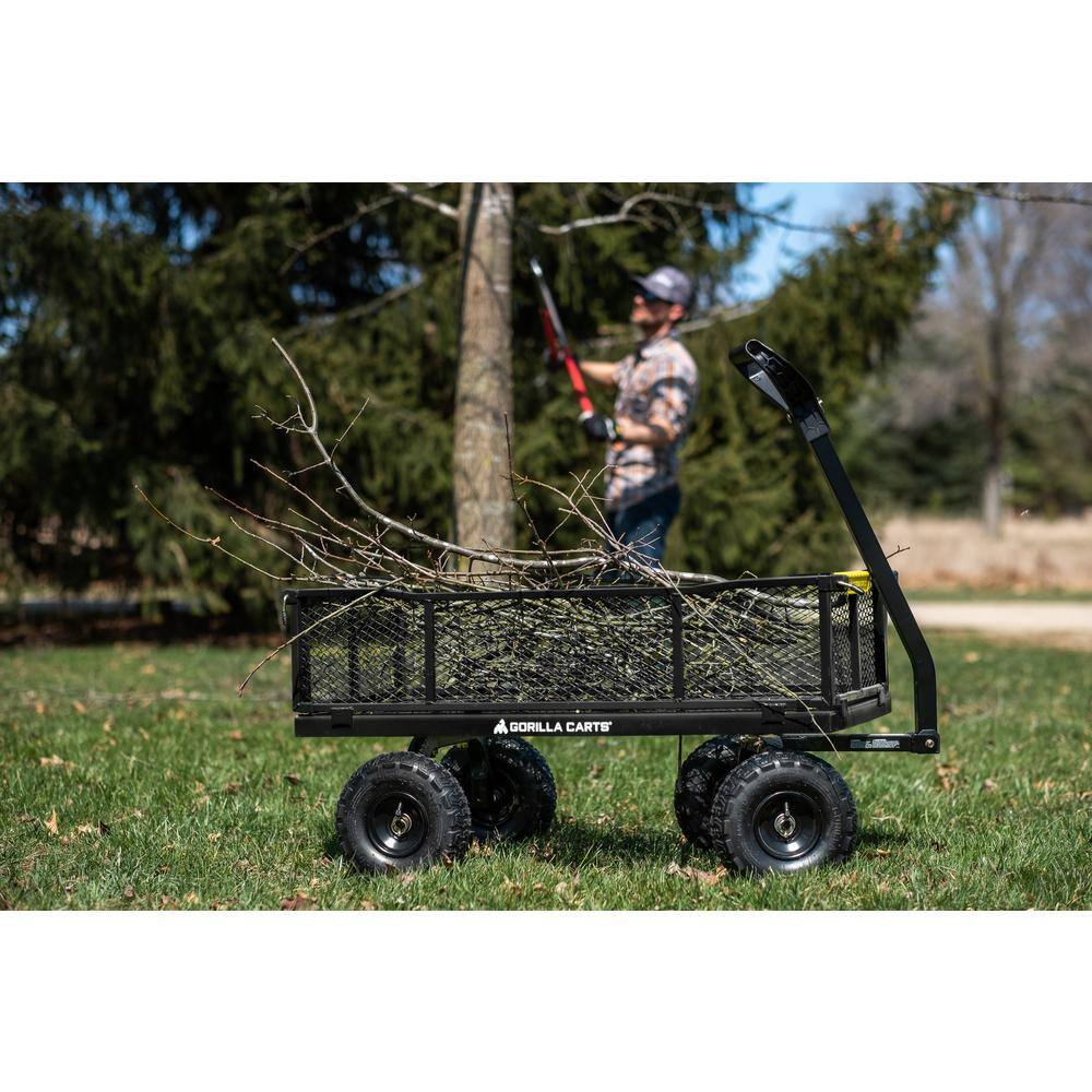 GORILLA CARTS GCG-900 4 cu. ft. Steel Utility Garden Cart
