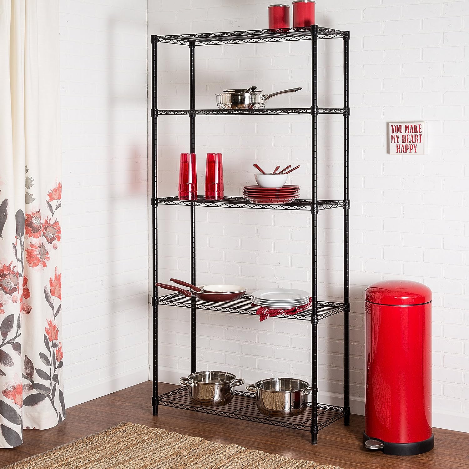 Honey-Can-Do SHF-01442 Storage Shelving. 5-Tier. Black
