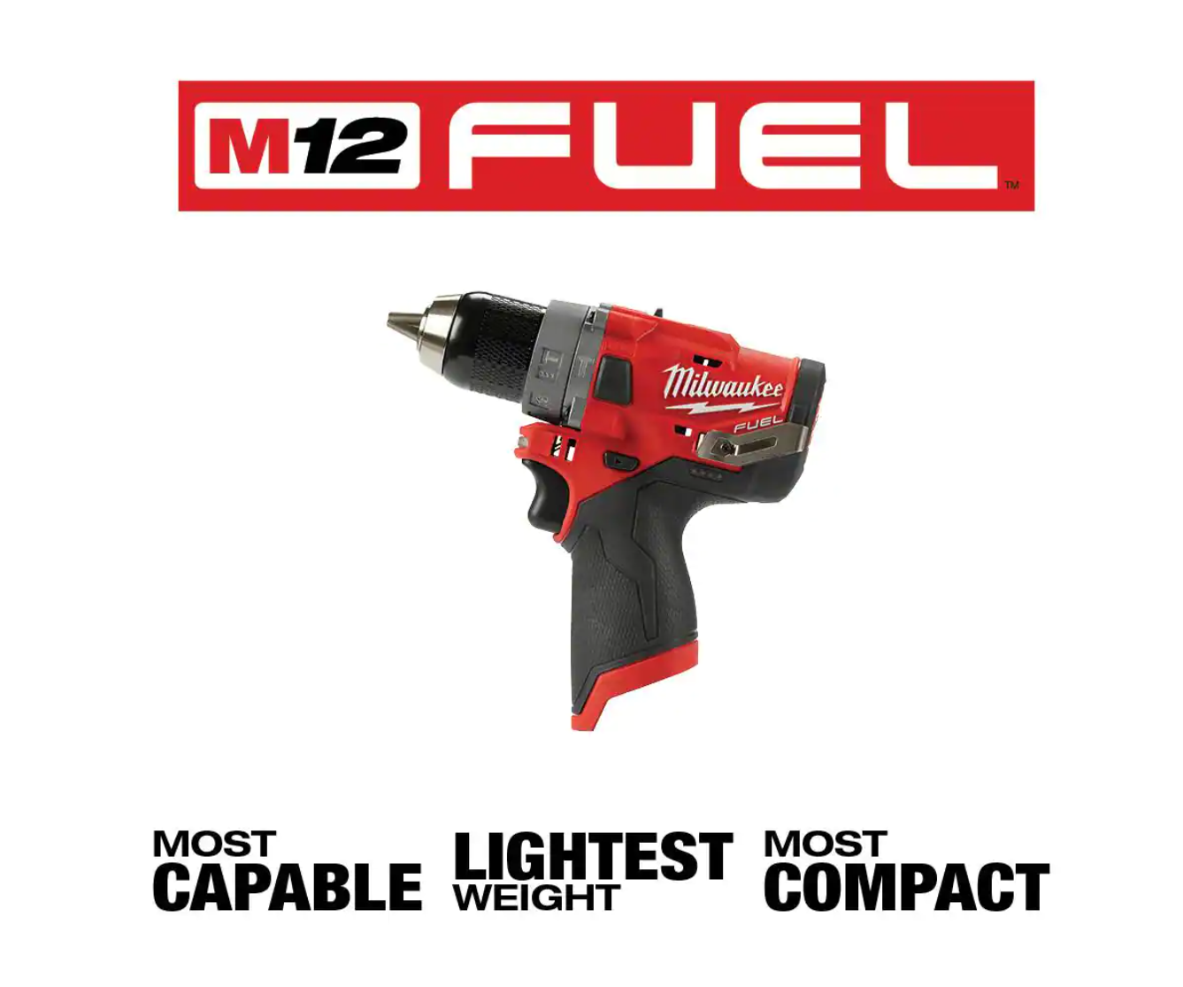 Milwaukee 2504-20 M12 FUEL 12-Volt Lithium-Ion Brushless Cordless 1/2 in. Hammer Drill (Tool-Only)