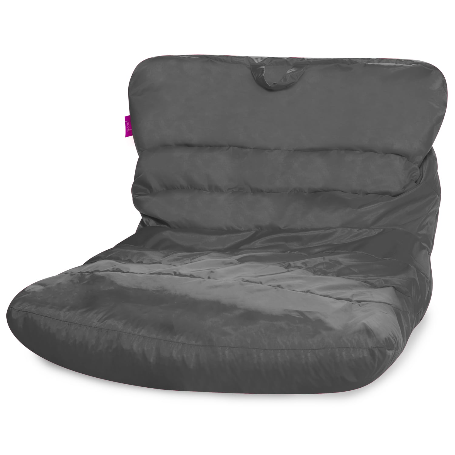 Posh Creations Laguna Lounger Bean Bag Chair. Kids. 3 ft. Charcoal Gray